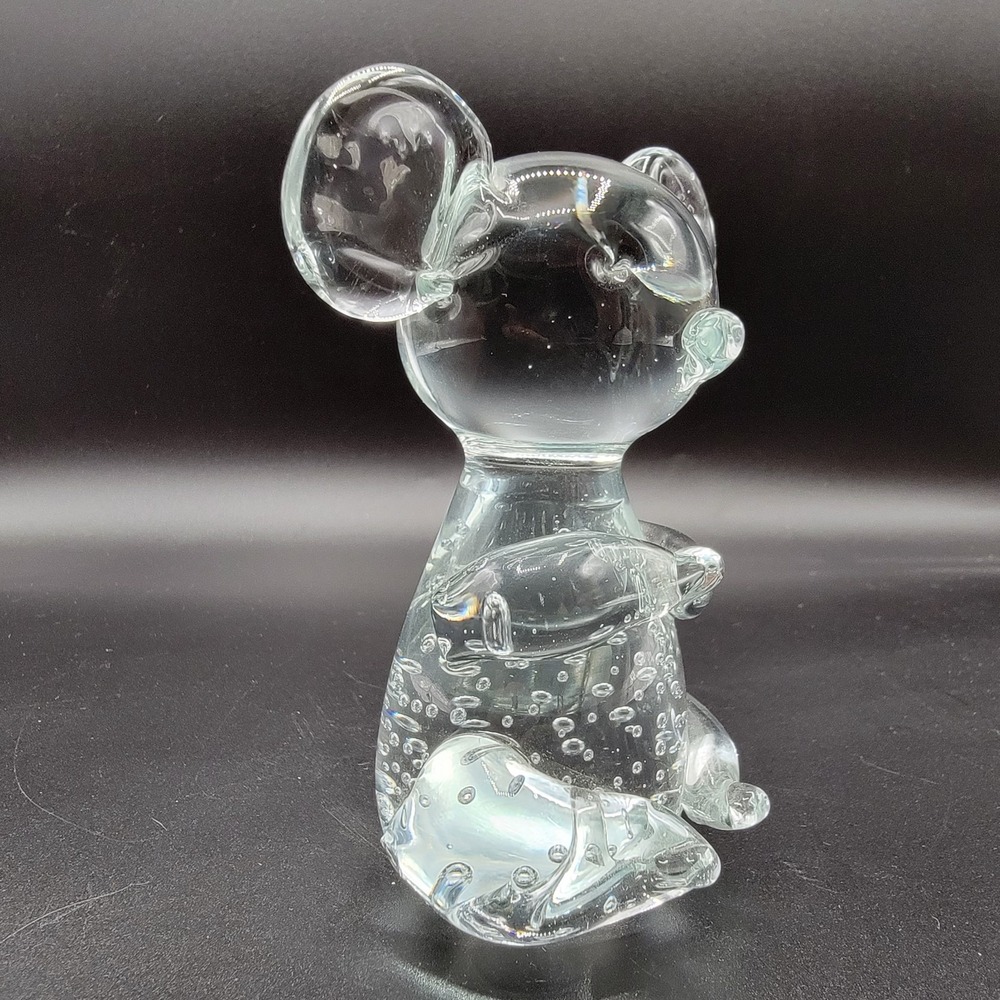 Koala Bear Clear Art Glass Paperweight Figurine 4.25" x 3" Bubbles - Picture 7 of 8